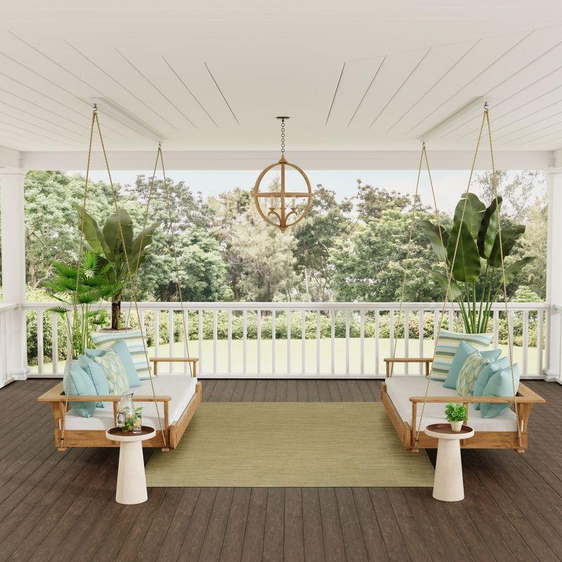 Nourison Essentials Solid Indoor/Outdoor Area Rug Green Gold 9'x12'