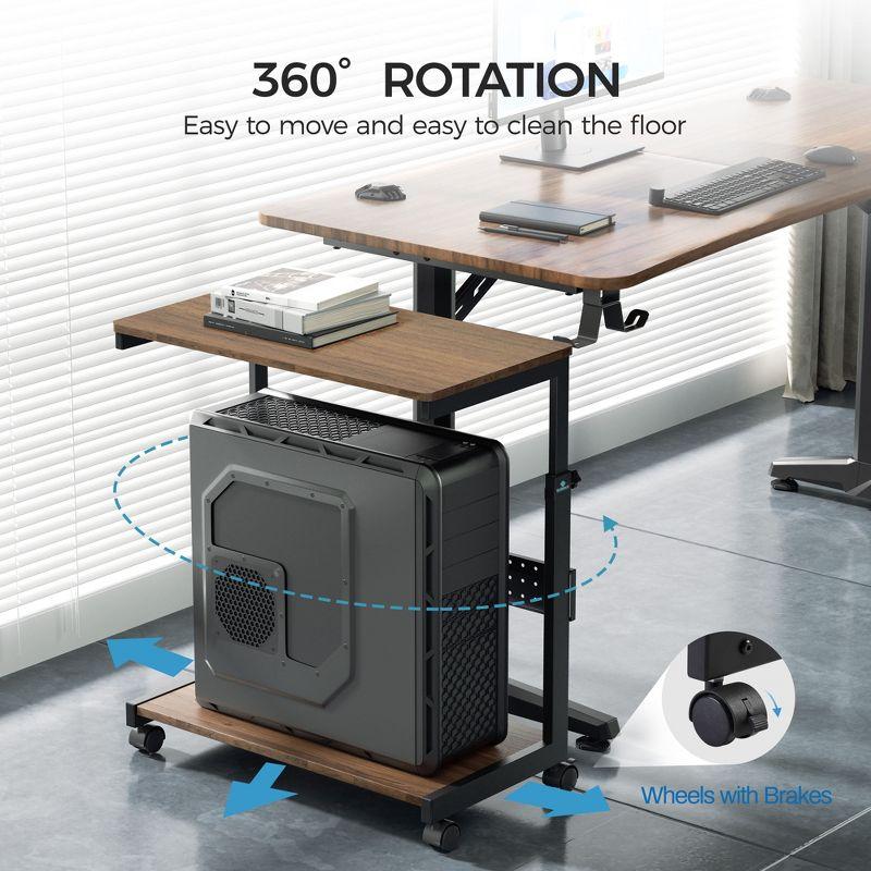 EUREKA ERGONOMIC Mobile Height Adjustable CPU Cart with Mouse Pad