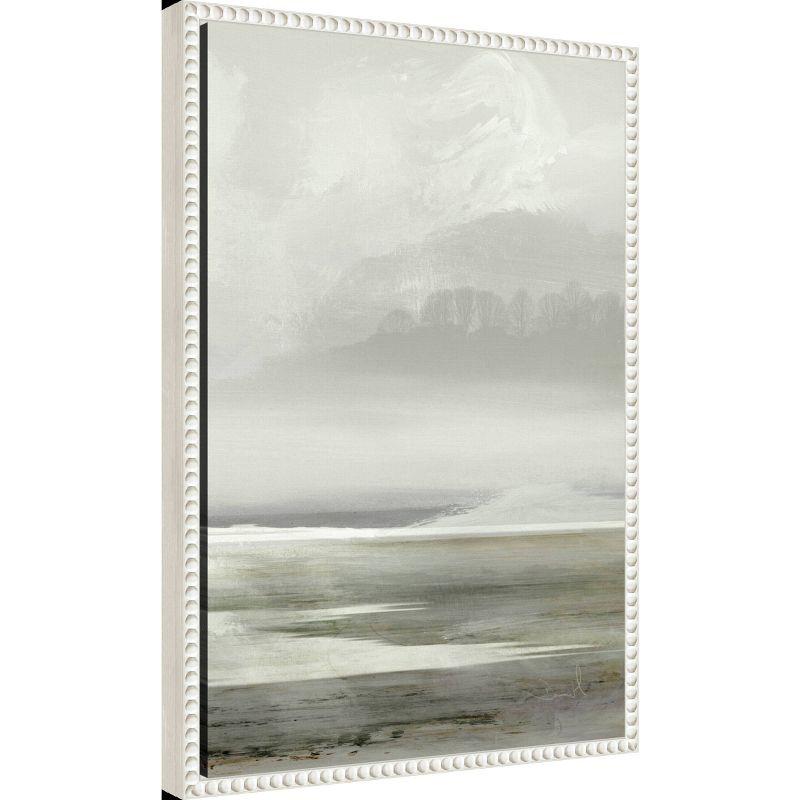 Amanti Art 16"x23" Lakes No 2 by Dan Hobday Framed Canvas Wall Art Print White: Serene Abstract Landscape