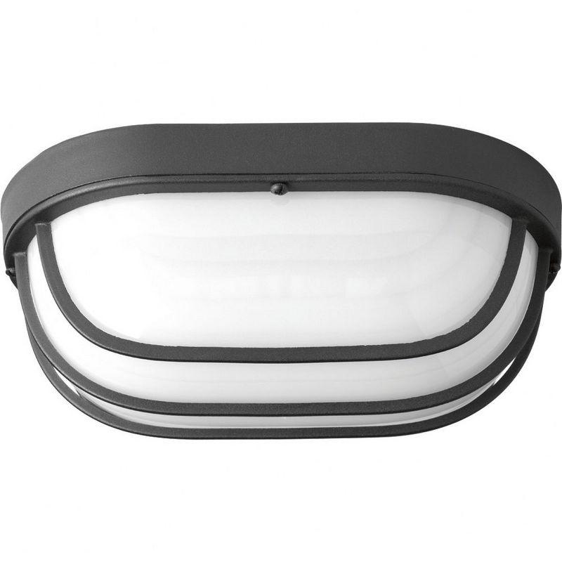 Progress Lighting Bulkheads 1-Light LED Wall/Ceiling Bulkhead, Aluminum, Black, Polycarbonate Shade