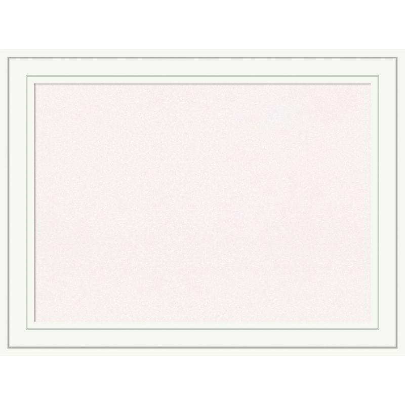 Amanti Art White Cork Board Wood Framed Craftsman White Bulletin Board 33 in. x 25 in.
