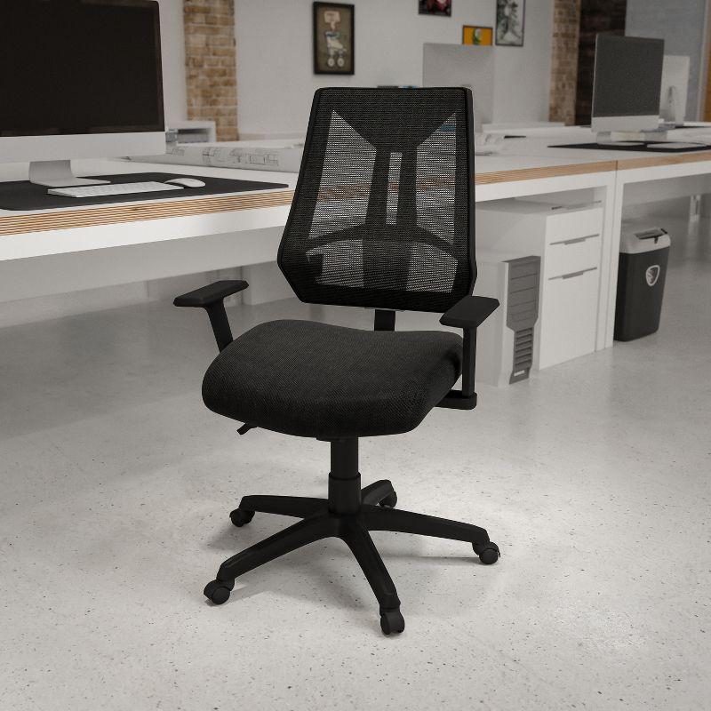 Flash Furniture High Back Black Mesh Multifunction Swivel Ergonomic Task Office Chair with Adjustable Arms