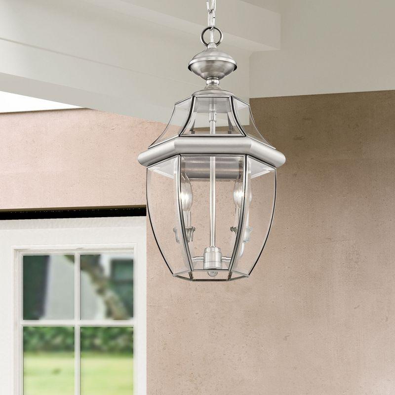 Lighting Lumens 2 Light Outdoor Chain Lantern Pendant with Clear Glass Shade