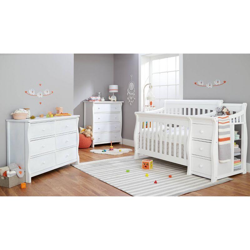 White Pine 4-in-1 Convertible Crib with Changer