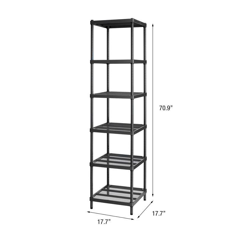 Design Ideas MeshWorks 6 Tier Tower Metal Storage Shelving Unit Rack