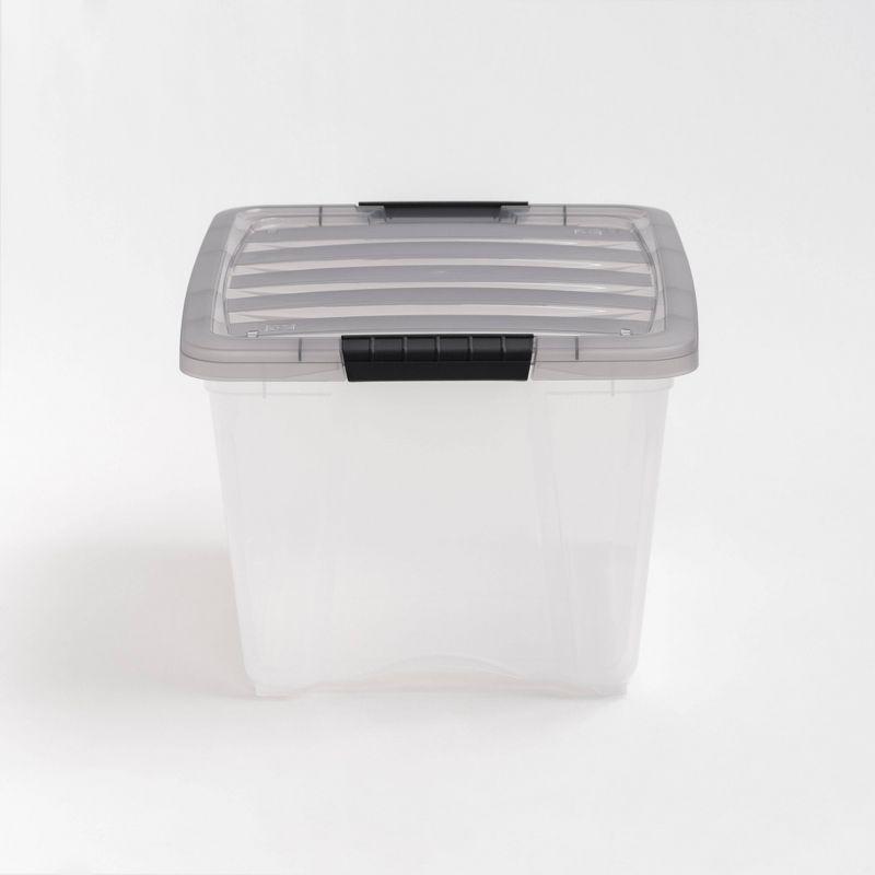 32 Quart Clear Stackable Plastic Storage Bin with Lid