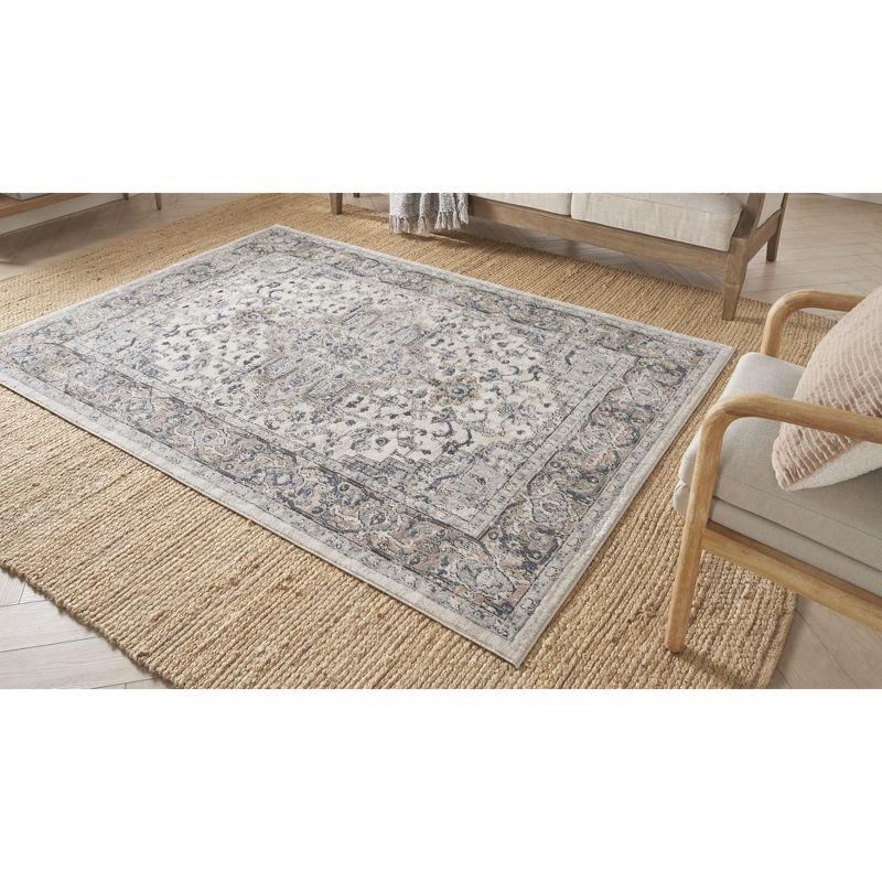Nourison Concerto Center Medallion Indoor Rug Ivory/Grey 6' x 9'