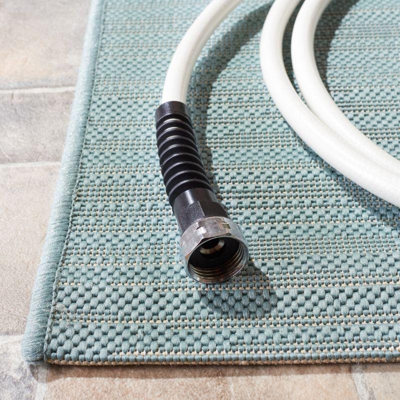 Courtyard CY6576 Power Loomed Indoor/Outdoor Accent Rug - Aqua/Cream - 2'7"x5' - Safavieh.