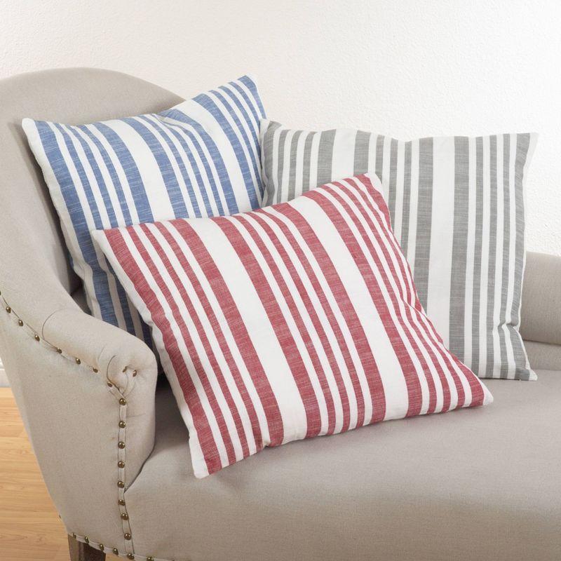 20"x20" Oversize Down Filled Striped Design Square Throw Pillow - Saro Lifestyle