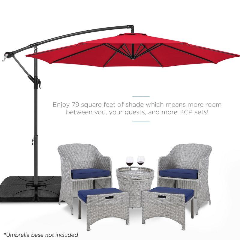 Best Choice Products 10ft Offset Hanging Outdoor Market Patio Umbrella w/ Easy Tilt Adjustment - Red