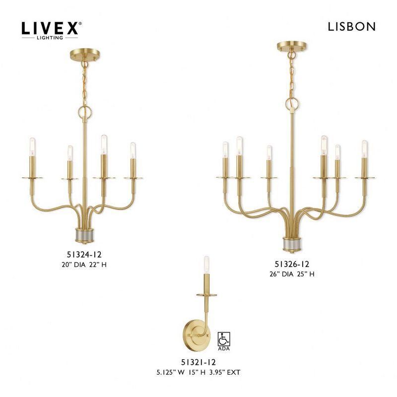 Livex Lighting Lisbon 4 - Light Chandelier in  Satin Brass