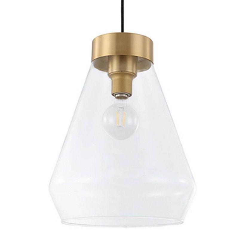 1-Light Montey Globe Pendant with Shade Brushed Gold - EGLO: ETL Listed, Adjustable Height, Steel Body