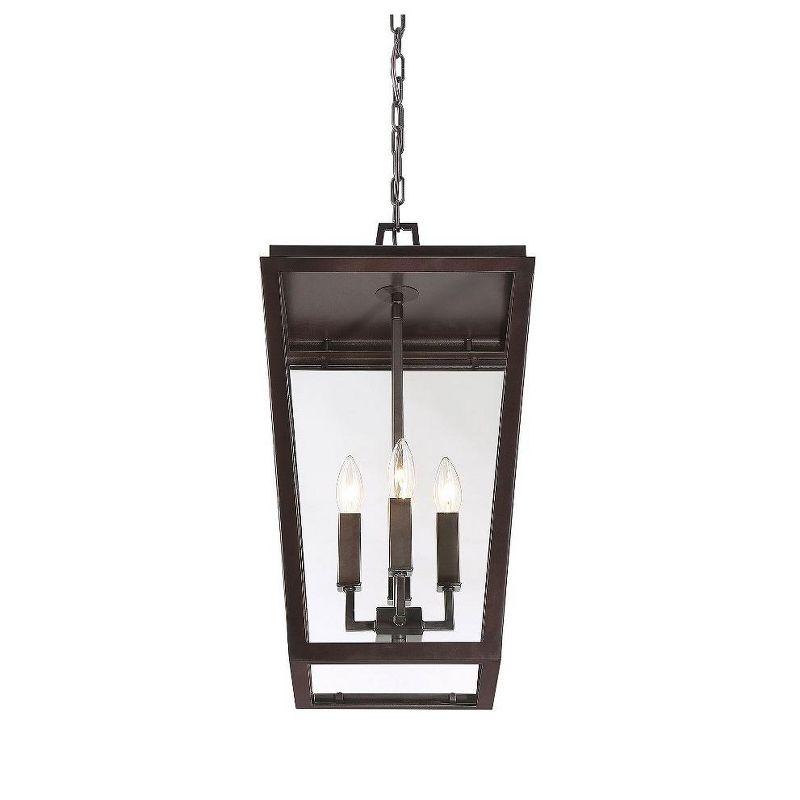 Milton 4-Light English Bronze Glass Outdoor Hanging Lantern