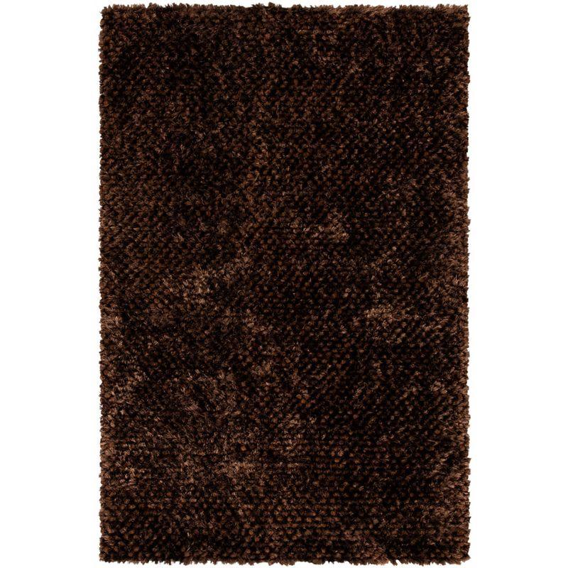 Saint Tropez Shag STS641 Hand Woven Area Rug - Chocolate - 5'x8' - Safavieh.