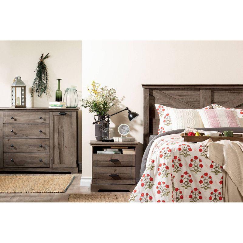 Cottage Charm Fall Oak Dresser with Deep Drawers and Hidden Shelves