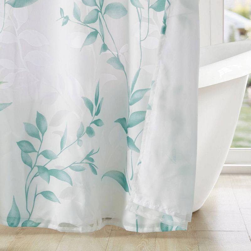 Trent Botanical Burnout Floral Printed Shower Curtain