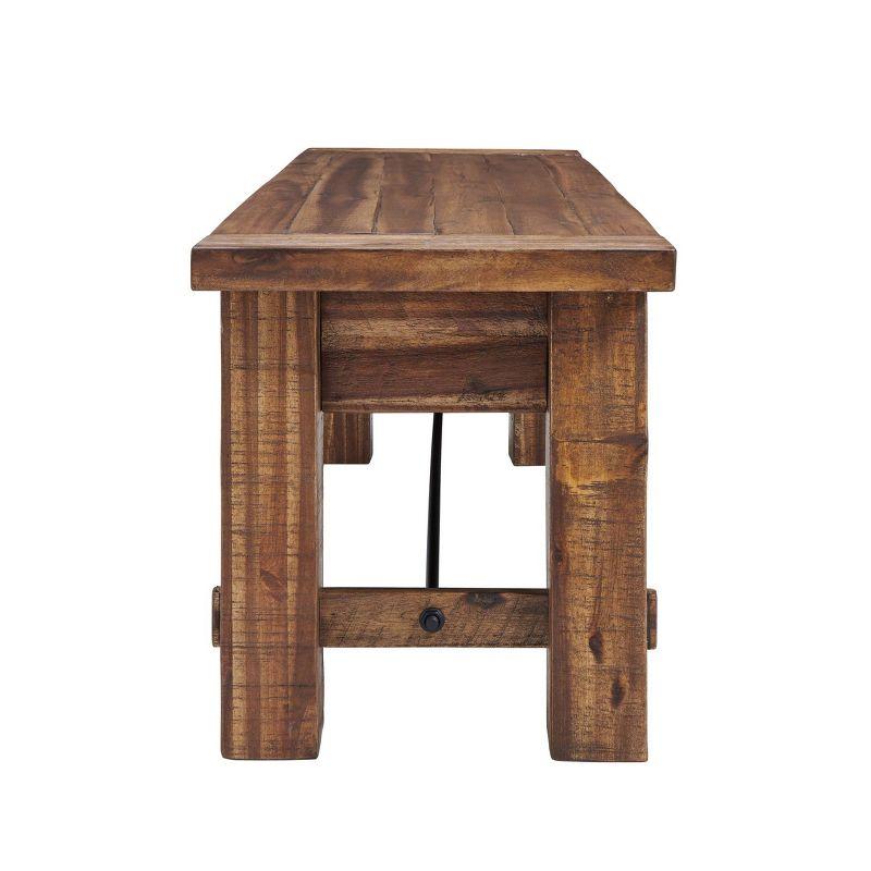 Durango Wood Entryway/Dining Bench Dark Brown - Alaterre Furniture: Industrial Accent, 60" Long