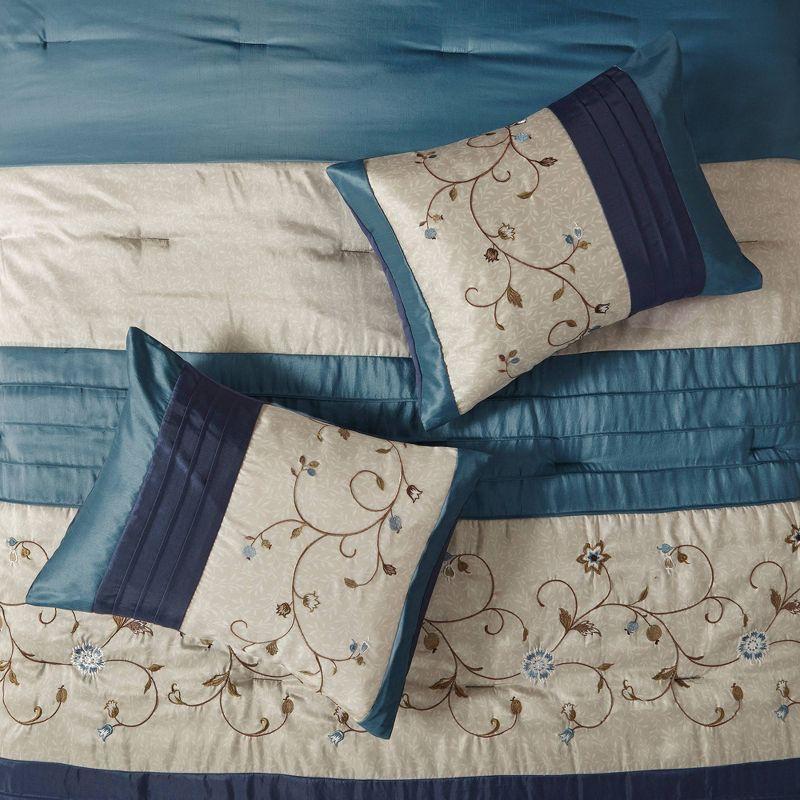 Madison Park Serene Embroidered 7 Piece Comforter Set