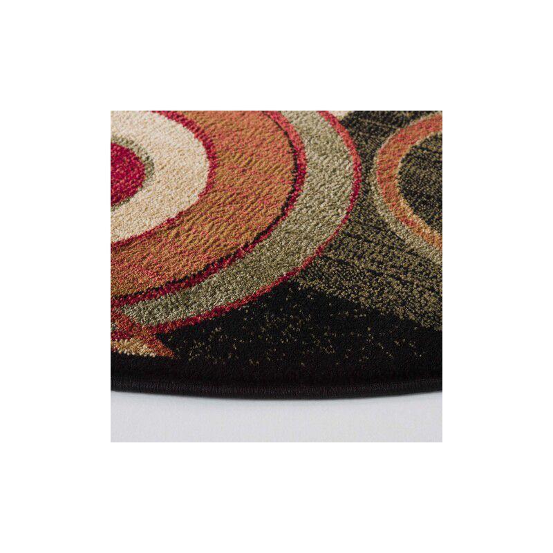 Lyndhurst LNH225 Power Loomed Area Rug - Black/Multi - 7' Round - Safavieh