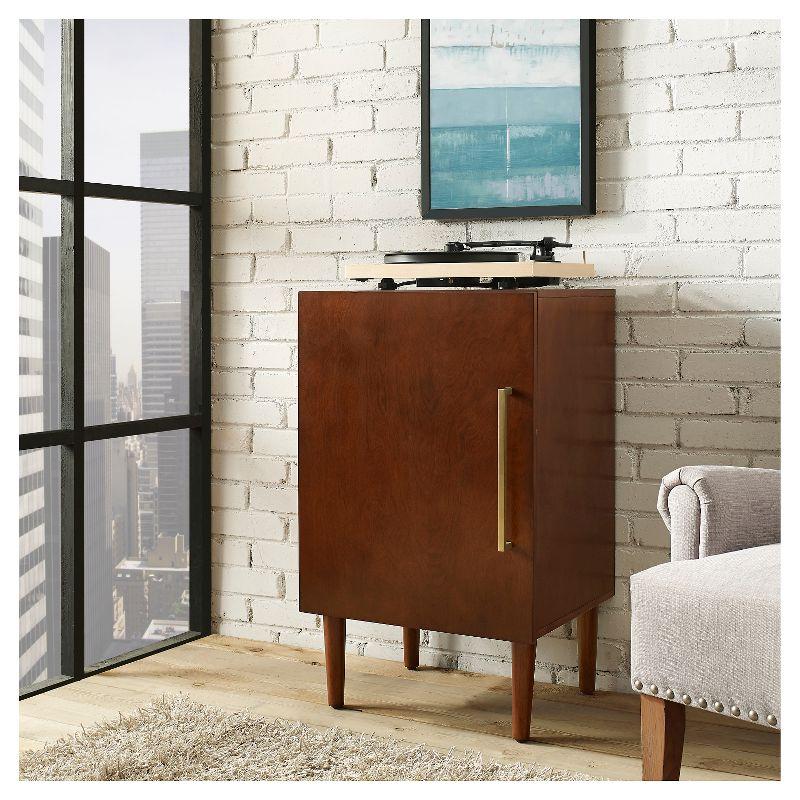 Everett Mid-Century Mahogany Console Cabinet with Adjustable Shelf