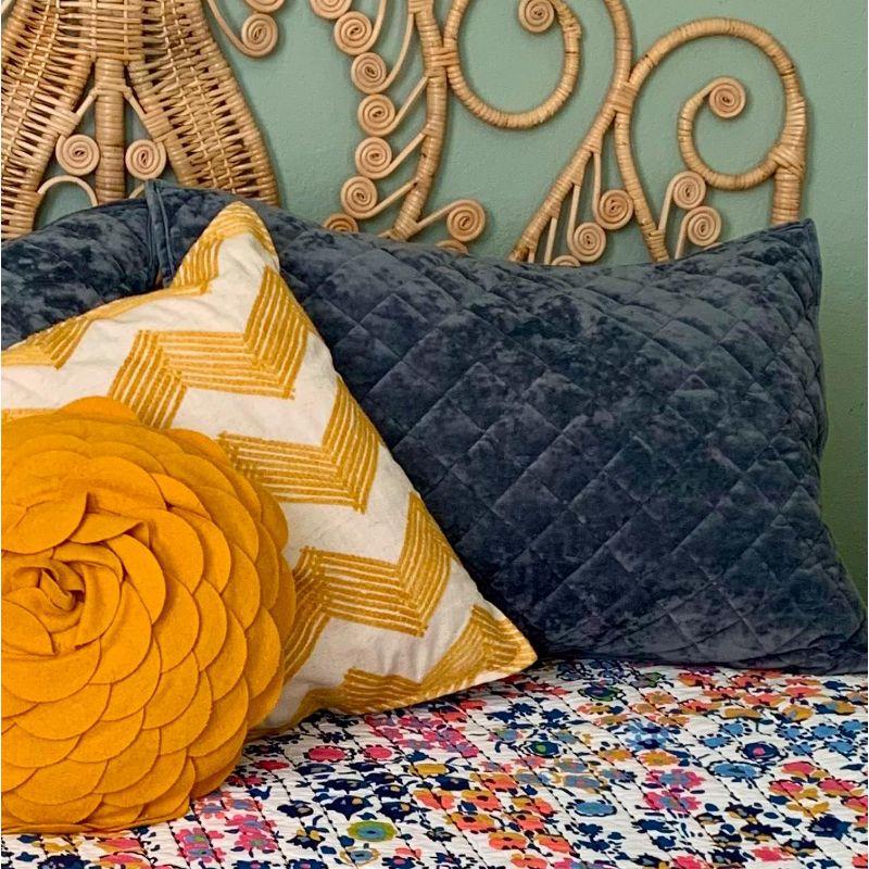 Standard Luxe Diamond Stitch Velvet Quilt Sham Light Gray - Threshold™: OEKO-TEX Certified, Polyester, Machine Washable