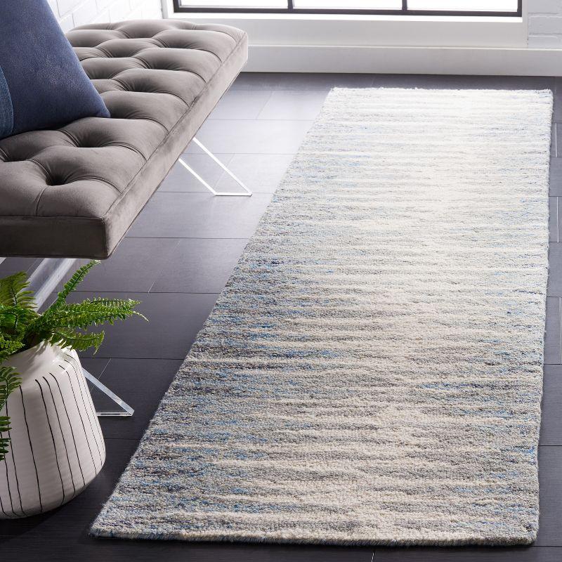 Abstract ABT926 Handmade Indoor Runner - Ivory/Dark Blue - 2'-3"x8' - Safavieh