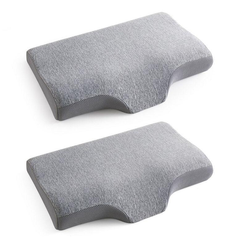 Peace Nest Cervical Memory Foam Contour Bed Pillows Set of 2