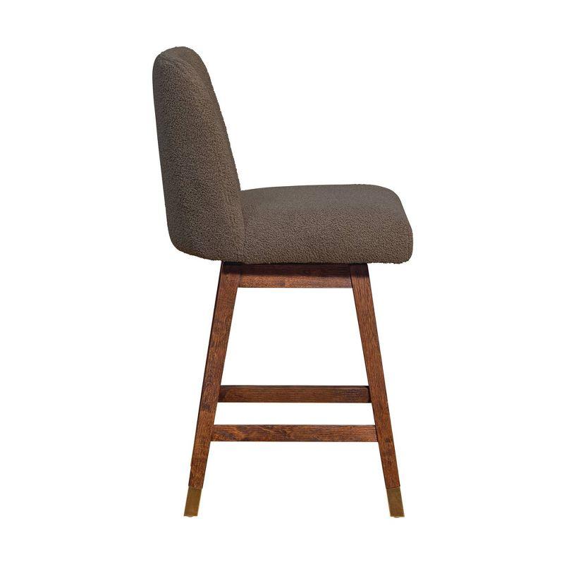 Armen Living Amalie Wood Finish with Fabric Swivel Counter Height Barstool