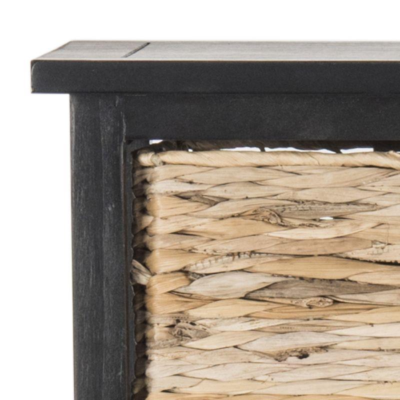 Vedette 5 Wicker Basket Storage Tower - AMH5739 - Distressed Black - Safavieh Couture