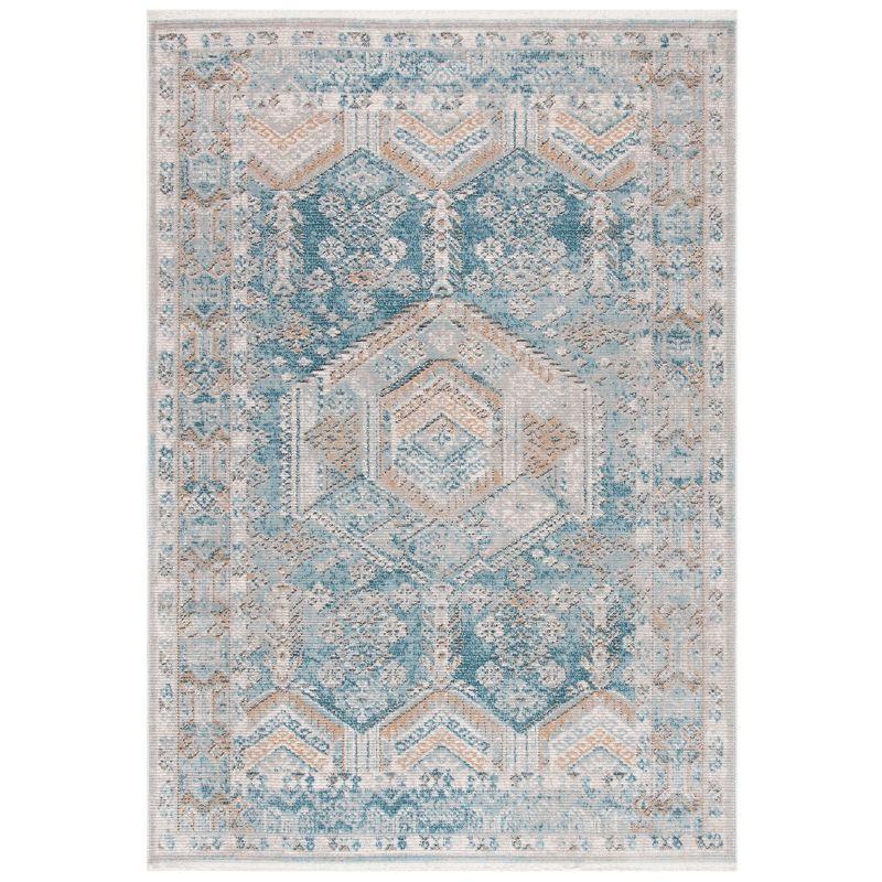 Shivan SHV727 Power Loomed Indoor Area Rug - Blue/Gold - 4'x6' - Safavieh