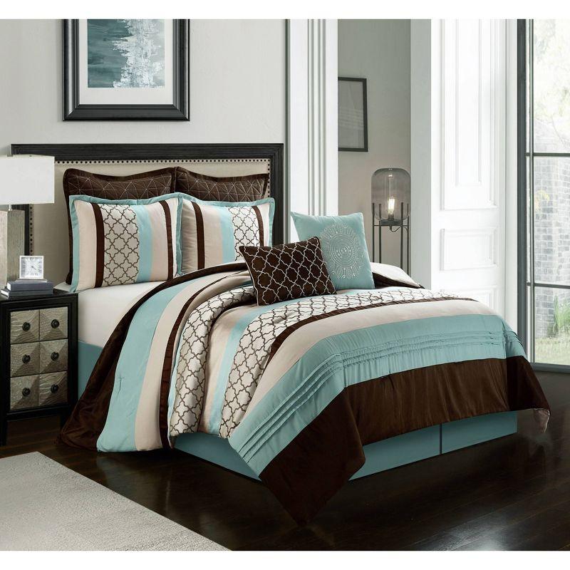 Nanshing America, Inc Avalon Microfiber Modern & Contemporary 8 Piece Comforter Set