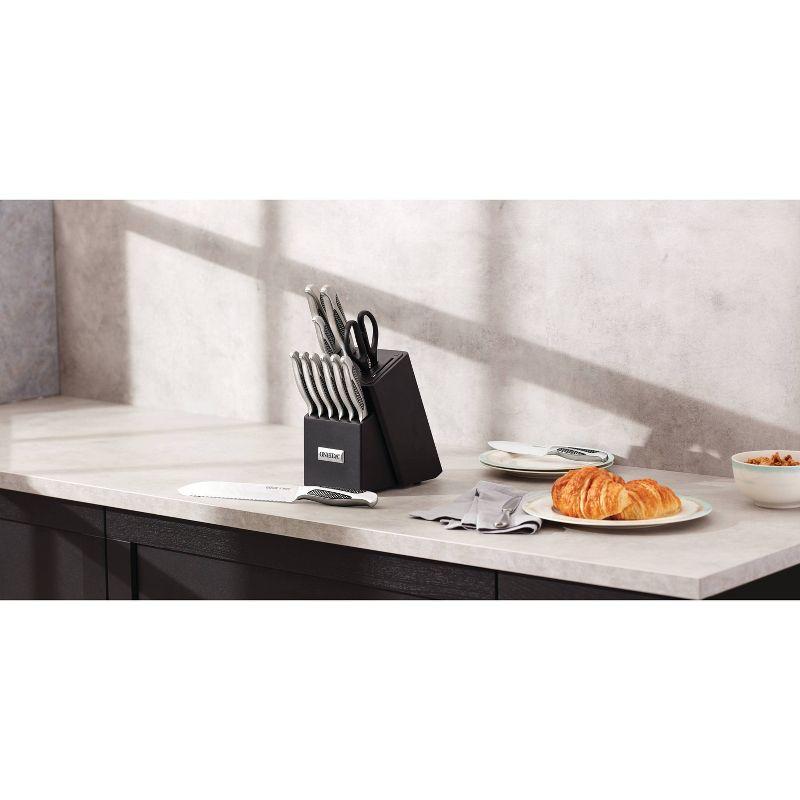 Oneida Crosshatch 14Pc Cutlery Block Set W/ Sharpener