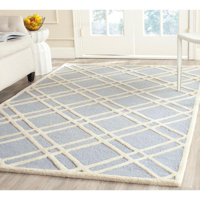 Hand-Tufted Cambridge Light Blue & Ivory Wool Area Rug - 3' x 5'