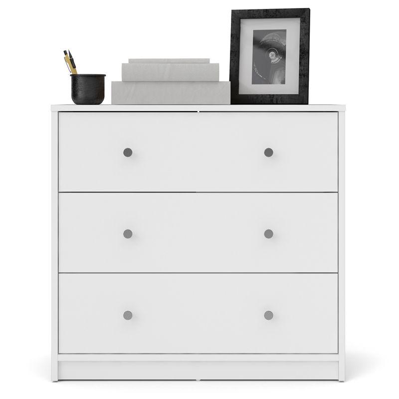 Wood Portland 3 Drawer Chest in White-Tvilum