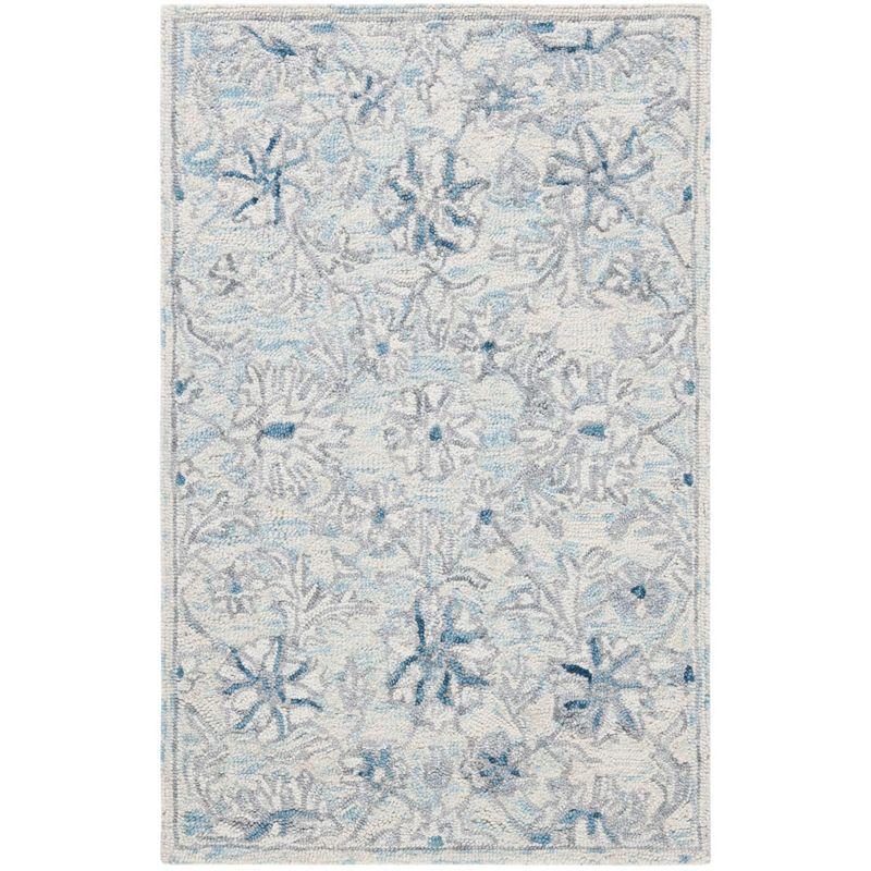 Micro-Loop MLP506 Hand Tufted Indoor Area Rug - Light Blue/Ivory - 4'x6'- Safavieh