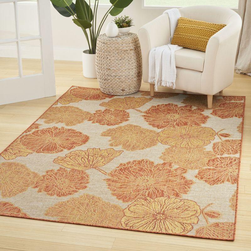 Nourison Garden Oasis Floral Flatweave Indoor Outdoor Rug