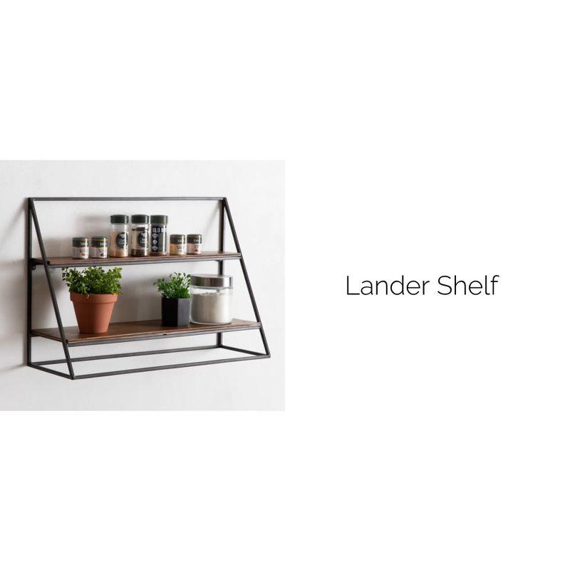 Kate and Laurel Lander Rectangle Metal Accent Shelf, 24x8x16, Brown