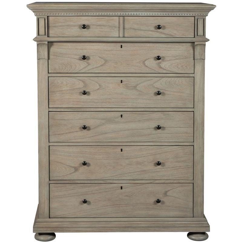 Driftwood Brown 6-Drawer Traditional Chest with Soft Close