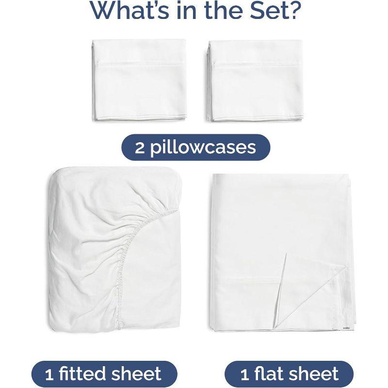 CGK Linens Premium Rayon From Bamboo 4 Piece Deep Pocket Ultra Soft & Cooling Sheet Set