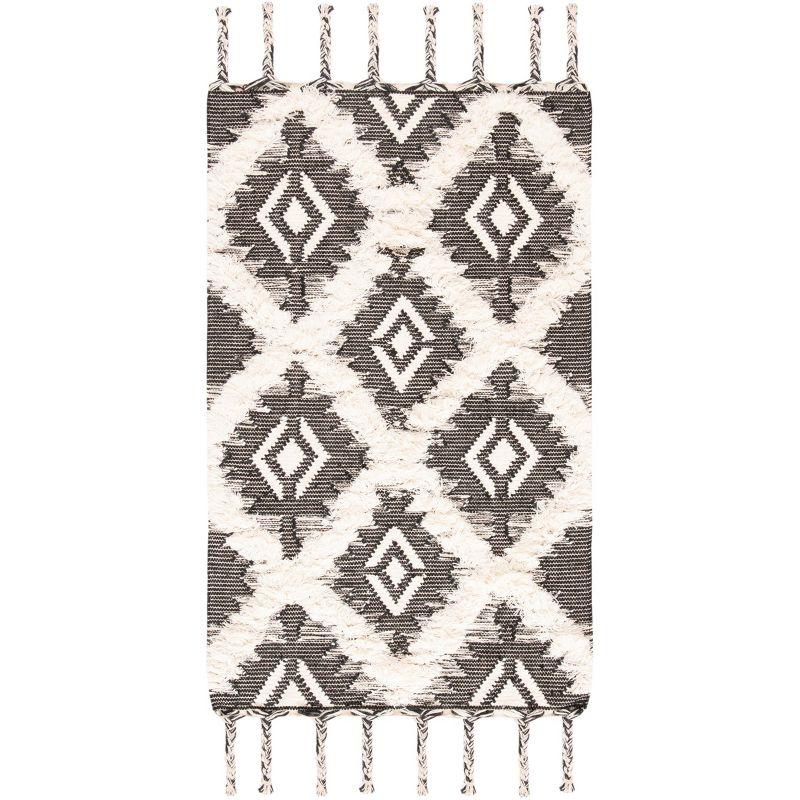 Foundry Select Cedarvale Kenya Hand Knotted Wool/Cotton Southwestern Rug in Ivory/Black
