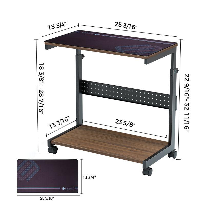 EUREKA ERGONOMIC Mobile Height Adjustable CPU Cart with Mouse Pad