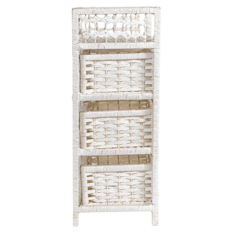 Household Essentials 3-Drawer Dresser with Top Shelf and Cutout Handles, White