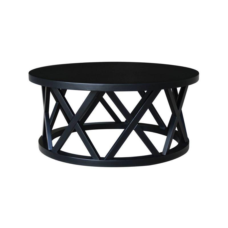 Eco-Friendly Parawood 43" Round Coffee Table in Black