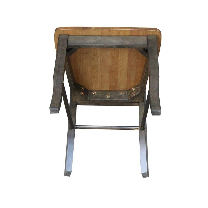 Set of 2 Madrid Ladderback Chairs Hickory/Washed Coal - International Concepts: Solid Wood, Unupholstered