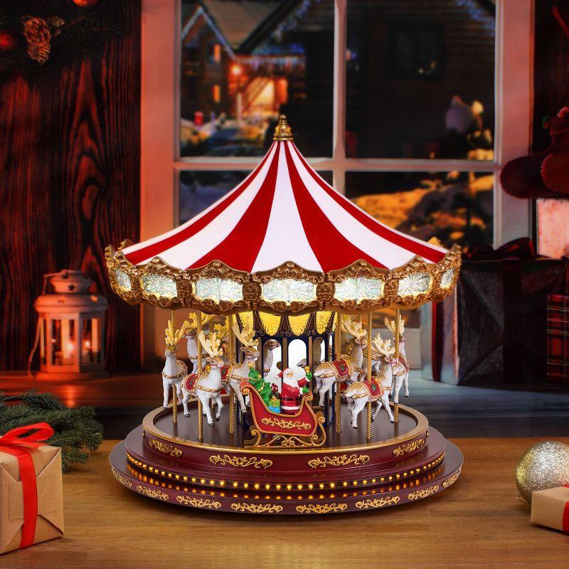 Mr. Christmas Animated LED Deluxe Christmas Carousel Musical Decoration