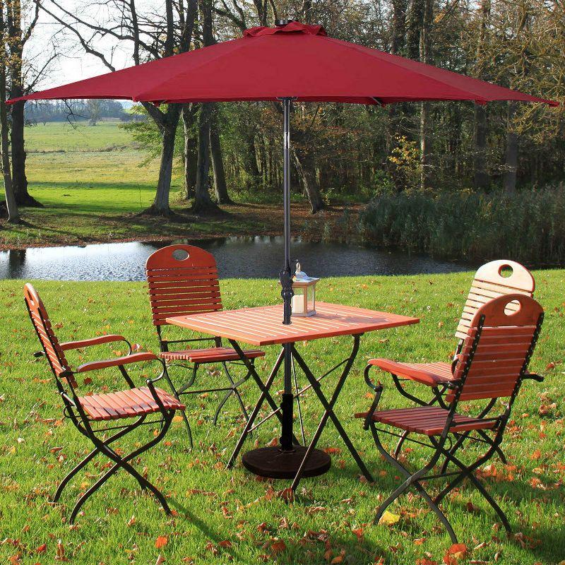 Costway 9ft Patio Solar Umbrella LED Patio Market Steel Tilt w/ Crank Outdoor (Burgundy)