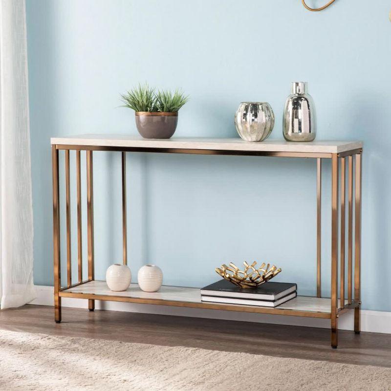 Brexlyn Faux Stone Console Table - CM0063 - Champagne - SEI