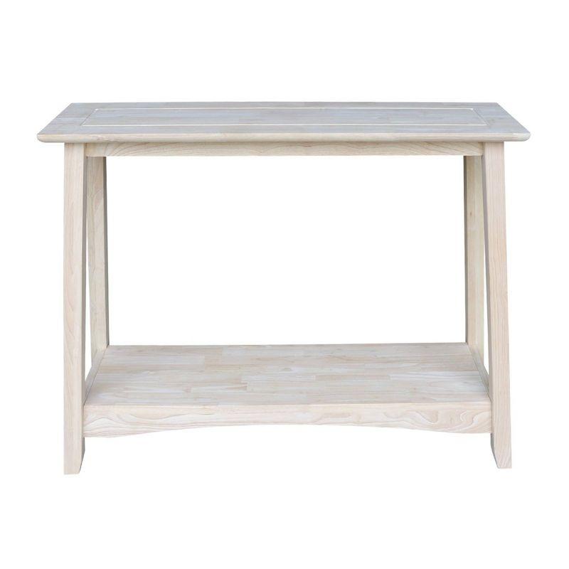 Shaker Console Table Unfinished - International Concepts: Solid Wood, Farmhouse Style, Entryway Storage