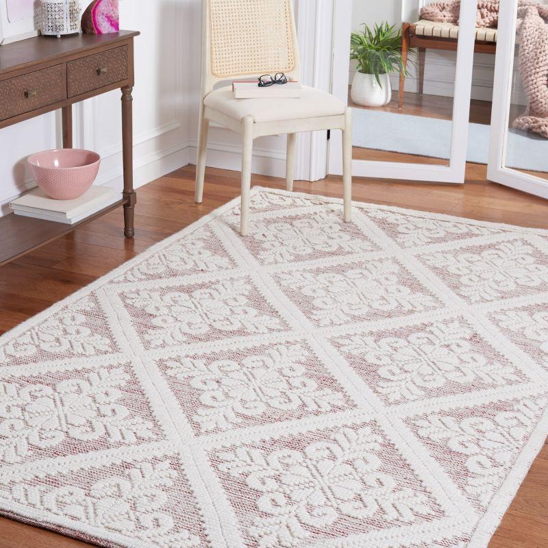 Vermont VRM306 Hand Woven Indoor Area Rug - Ivory/Red - 6'x9' - Safavieh