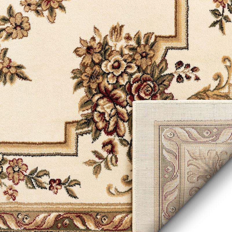 Well Woven Pastoral Medallion French European Floral Formal Traditional Modern Classic Thick Soft Area Rug